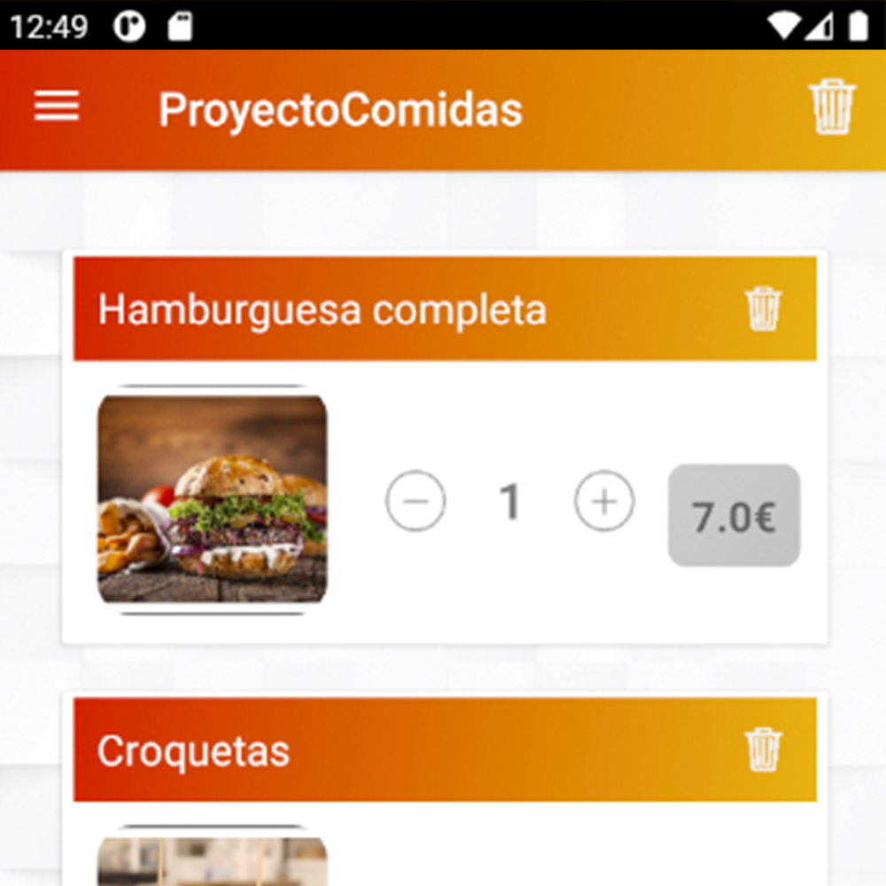 App Android para realizar pedidos